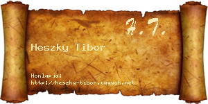 Heszky Tibor névjegykártya